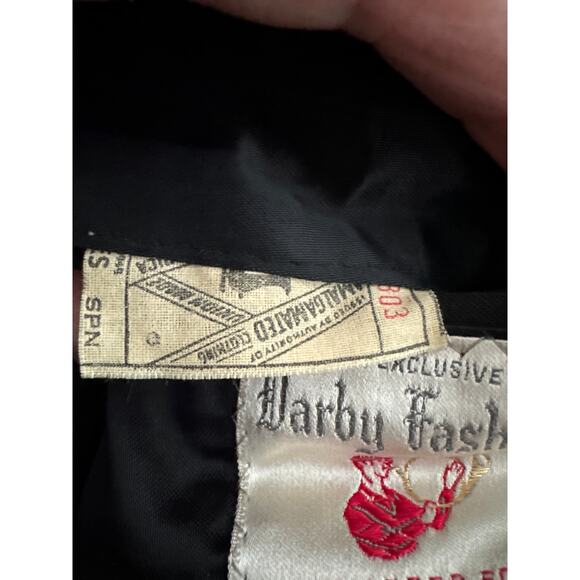 Vintage 1960's Darby Fashion for Rogers Black Wool Overcoat Velvet Collar large - Picture 11 of 14